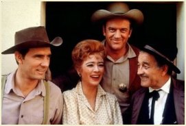 Dennis Weaver, Amanda Blake, James Arness, Milburn Stone